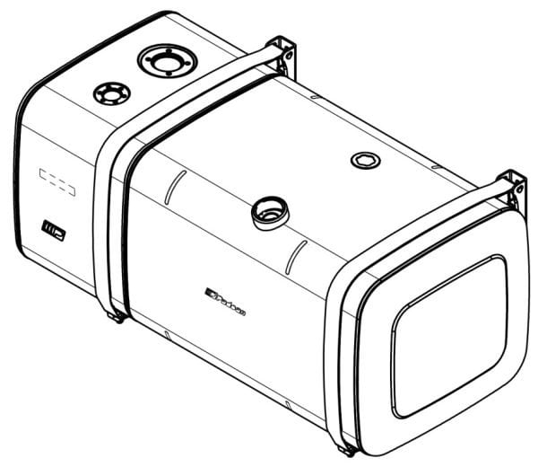 Hliníková kombinovaná nádrž 410/170 litrů, 1500x636x706mm + držáky | HSP Partners s.r.o. - Krnov