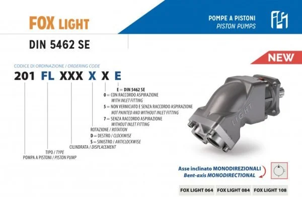 Pístové čerpadlo 64 cm³ LEVÉ - řady FOX LIGHT ISO 64 cm³ - Image 2