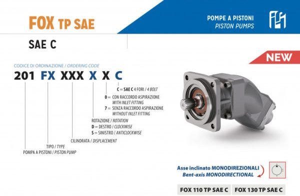 Pístové čerpadlo 110 cm³ PRAVÉ - řady FOX TP SAE C 110 cm³ | HSP Partners s.r.o. - Krnov