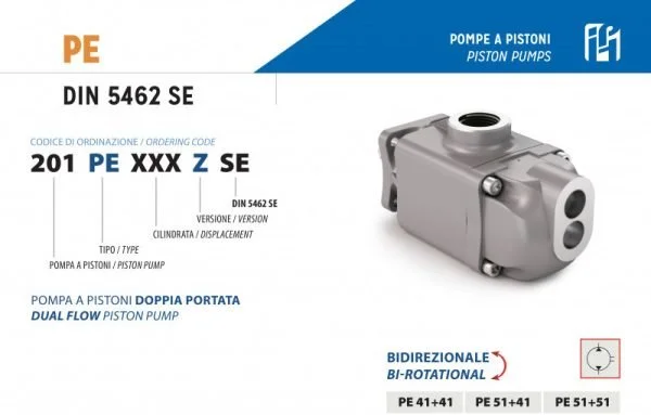 Pístové čerpadlo 51 + 51 cm³ DVOJITÉ řady PE ISO 51 + 51 cm³ - Image 2