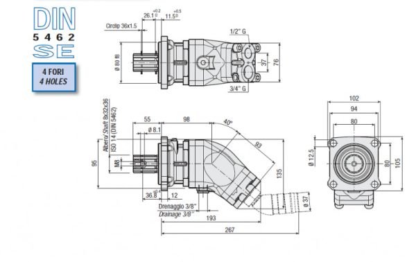 Pístové čerpadlo 12 cm³ PRAVÉ - řady 3170 ISO 12 cm³ | HSP Partners s.r.o. - Krnov