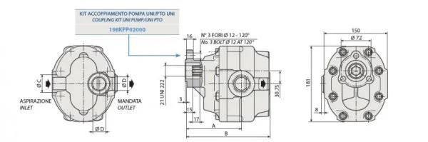 Zubové čerpadlo 75 cm³ LEVÉ - řady FZH UNI 75 cm³ | HSP Partners s.r.o. - Krnov