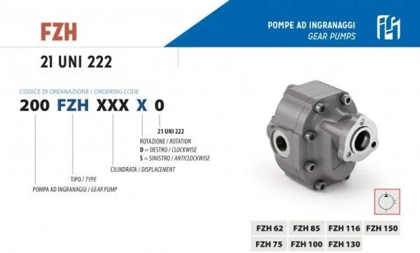 Zubové čerpadlo 75 cm³ LEVÉ - řady FZH UNI 75 cm³ | HSP Partners s.r.o. - Krnov