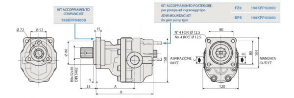 Zubové čerpadlo 110 cm³ LEVÉ - řady FZ0 ISO 110 cm³ TANDEMOVÉ | HSP Partners s.r.o. - Krnov