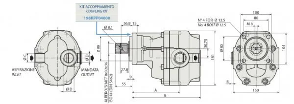 Zubové čerpadlo 75 cm³ PRAVÉ - řady FZH ISO 75 cm³ - Image 3